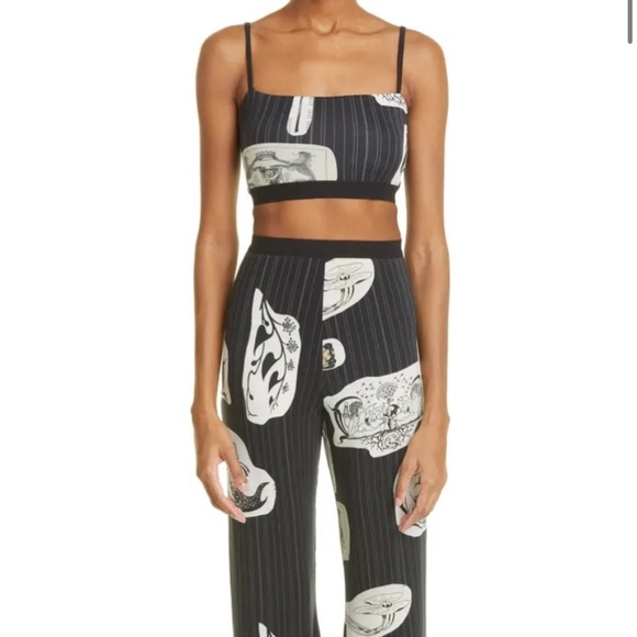 ELLISS London Pinstripe Bralette Sustainable Sold Out Piece Medium - Picture 9 of 10